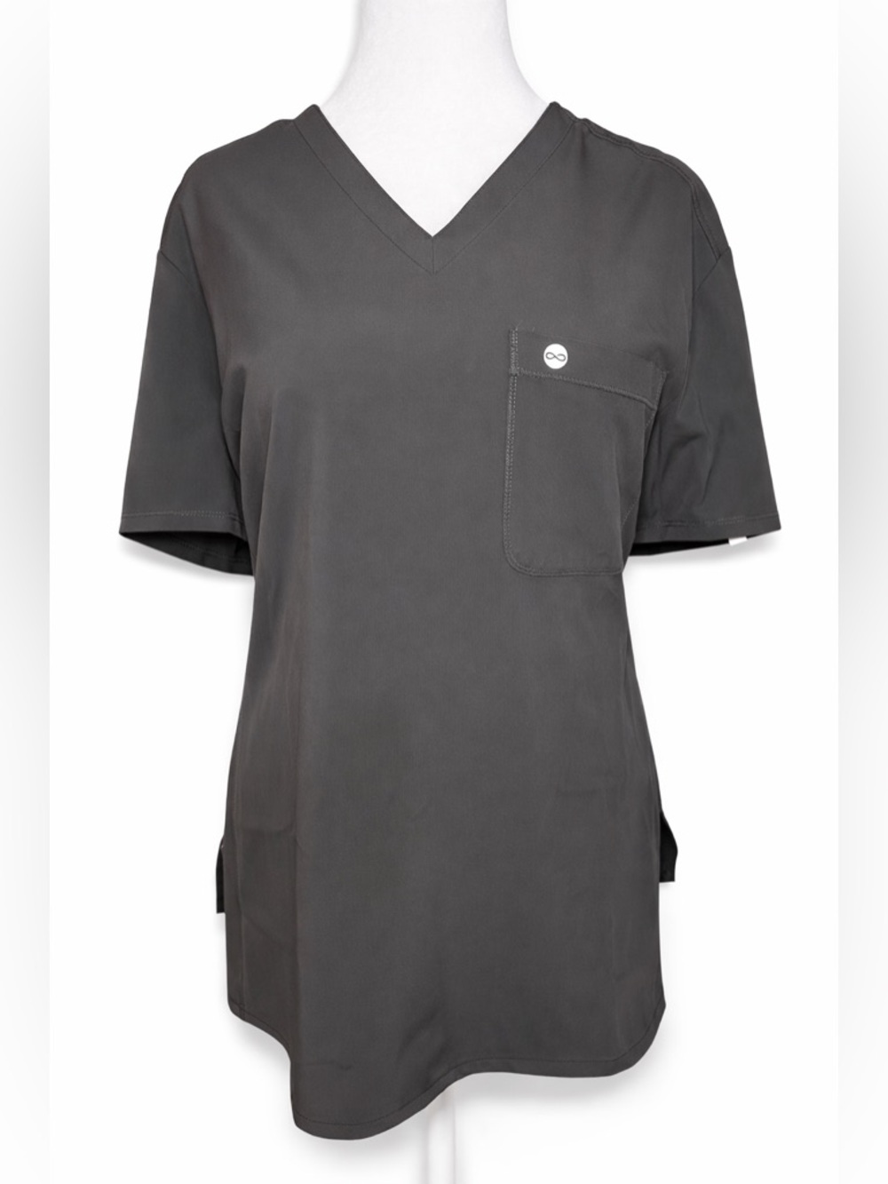Cherokee Infinity Gray Scrub Top XXL Tuck-In Style Stretch Nurse